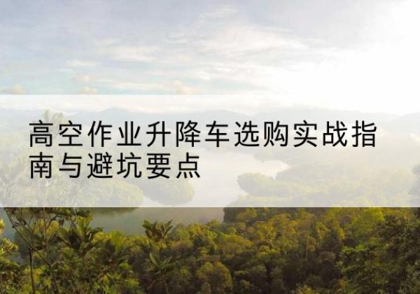 双塔升降车怎么选-高空作业升降车选购实战指南与避坑要点